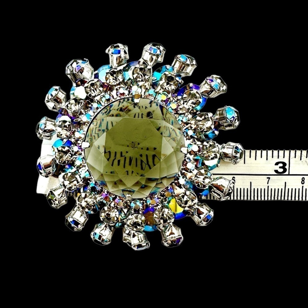 Juliana D&E Brooch Domed, Layered Aurora Borealis Rhinestone Pin Vintage - Picture 6 of 7